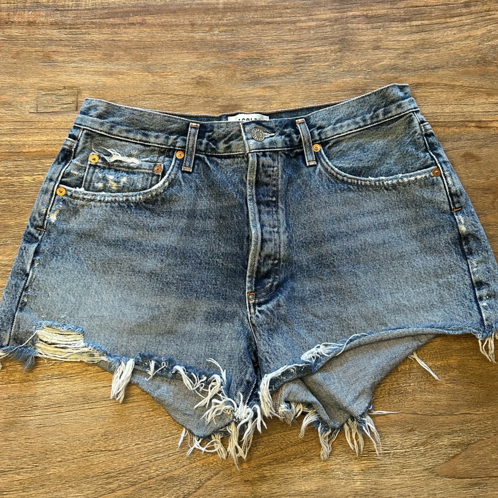 Agolde Women’s Cutoff Jean Shorts Button Fly Size 30 3" Inseam
